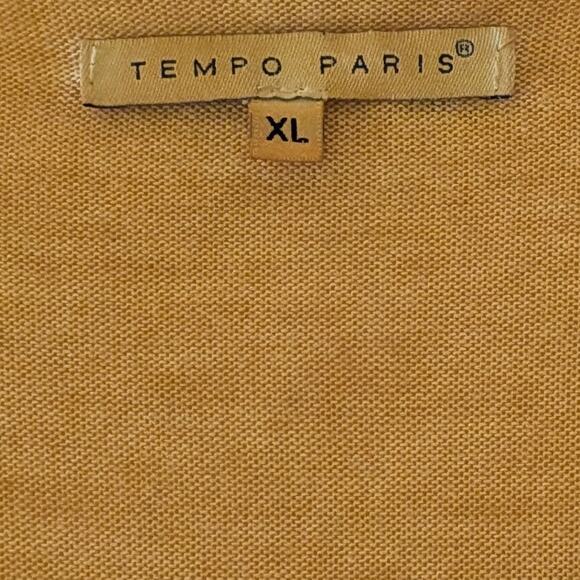 TEMPO PARIS Women’s Lightweight Scoop Neckline Sweater In Mustard XL - Picture 3 of 11